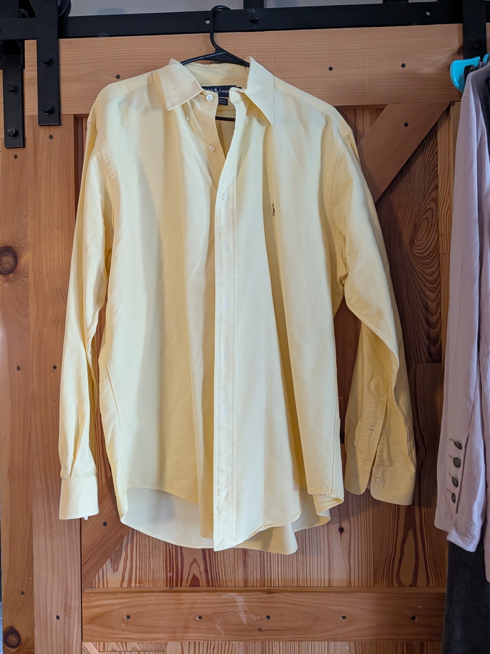 Ralph Lauren Pale Yellow Cotton Button-Up Dress Shirt